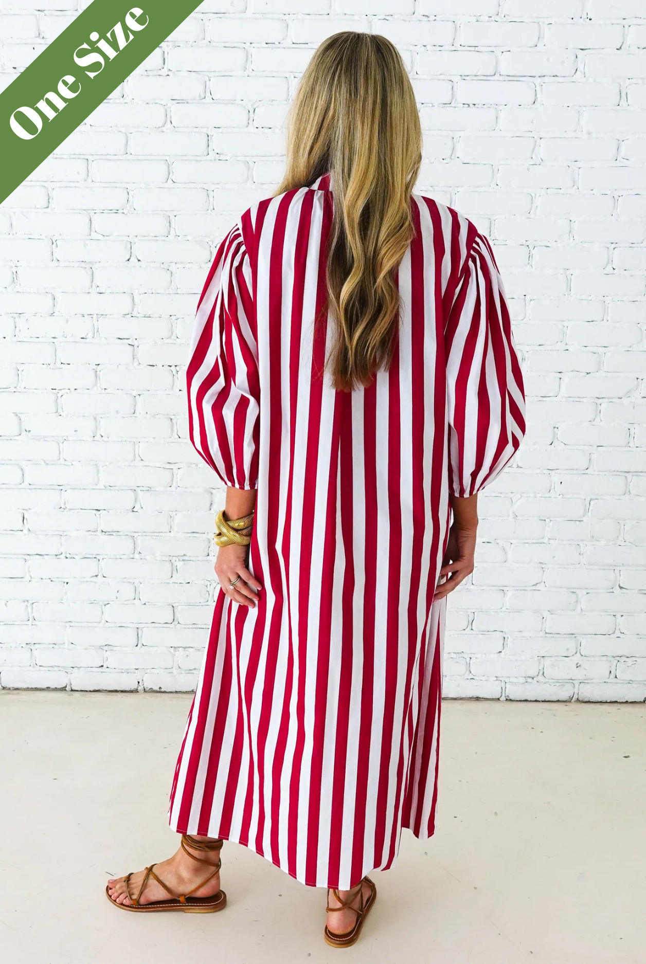 Caryn Lawn Cabana Dress in Red Stripe