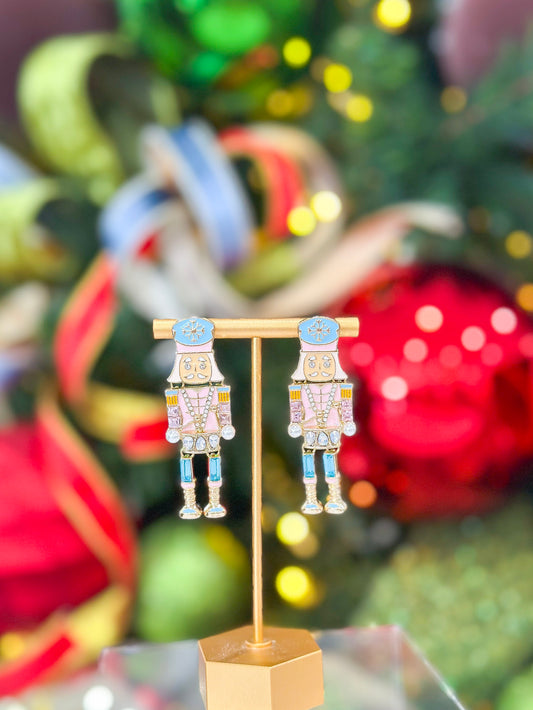 Christmas Nutcracker Earrings in Blue