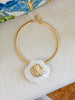 Chic White/Gold Shell Collared Necklace