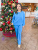 Go Cozy Crewneck Pullover Set in Blue