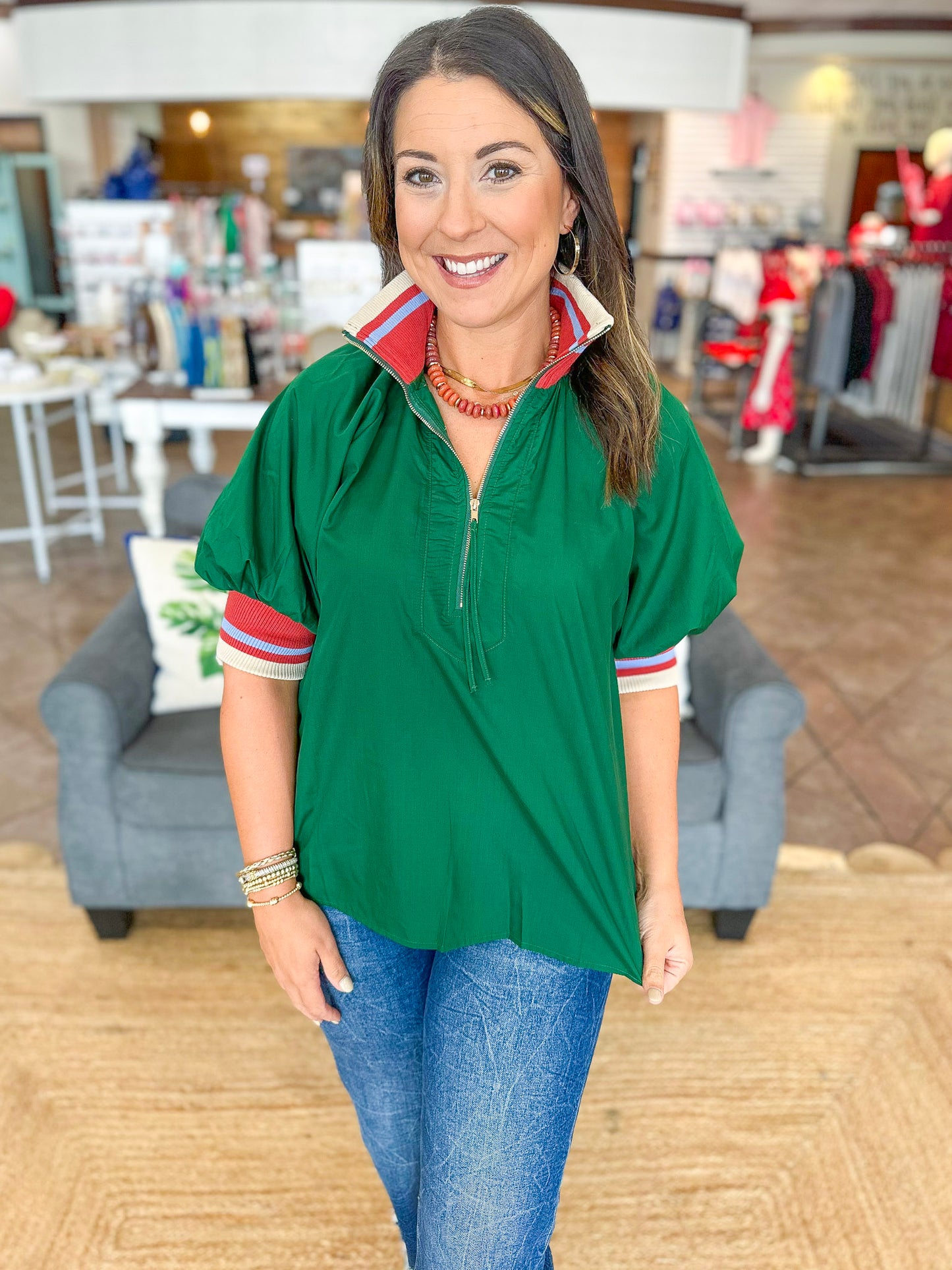 Whispers of Fall Top in Green