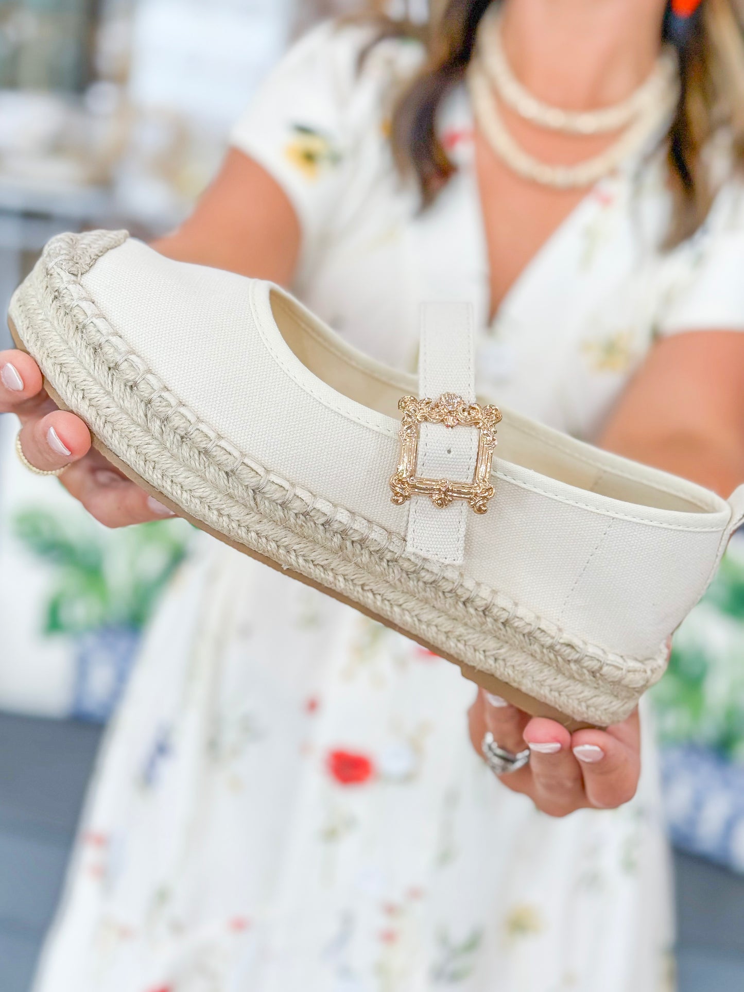 The Wynonna Espedrille in Beige