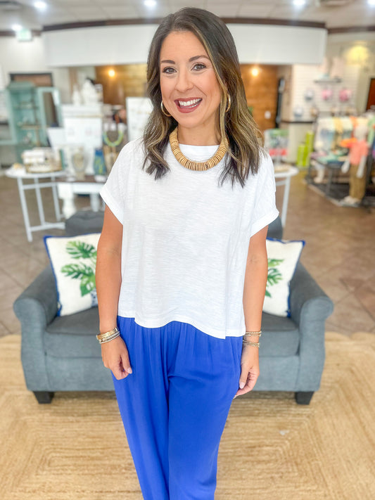 The Olivia Round Neck Tee in White