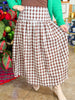 Holiday Gingham Skirt in Brown