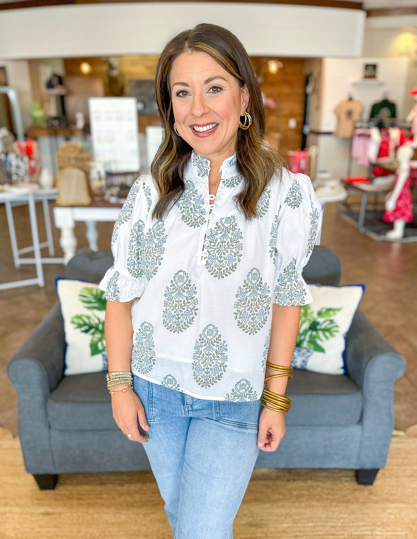 Victoria Dunn Ellie Blouse in Glacier