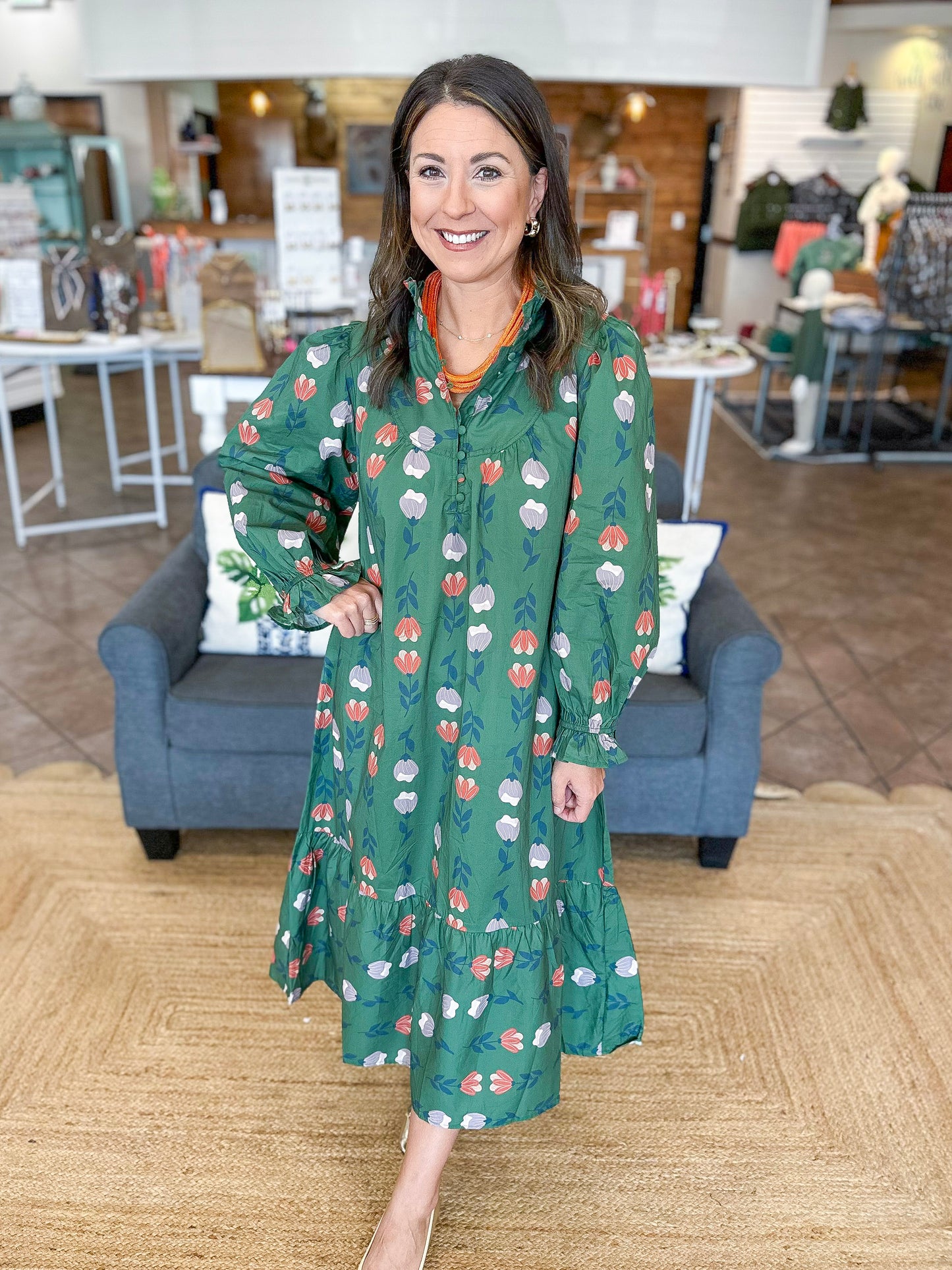 Garden In Fall Midi Dress