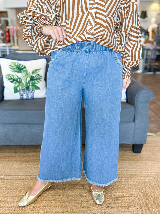 Softly Falling Pants in Light Denim