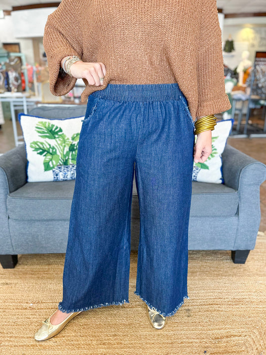Softly Falling Pants in Dark Denim