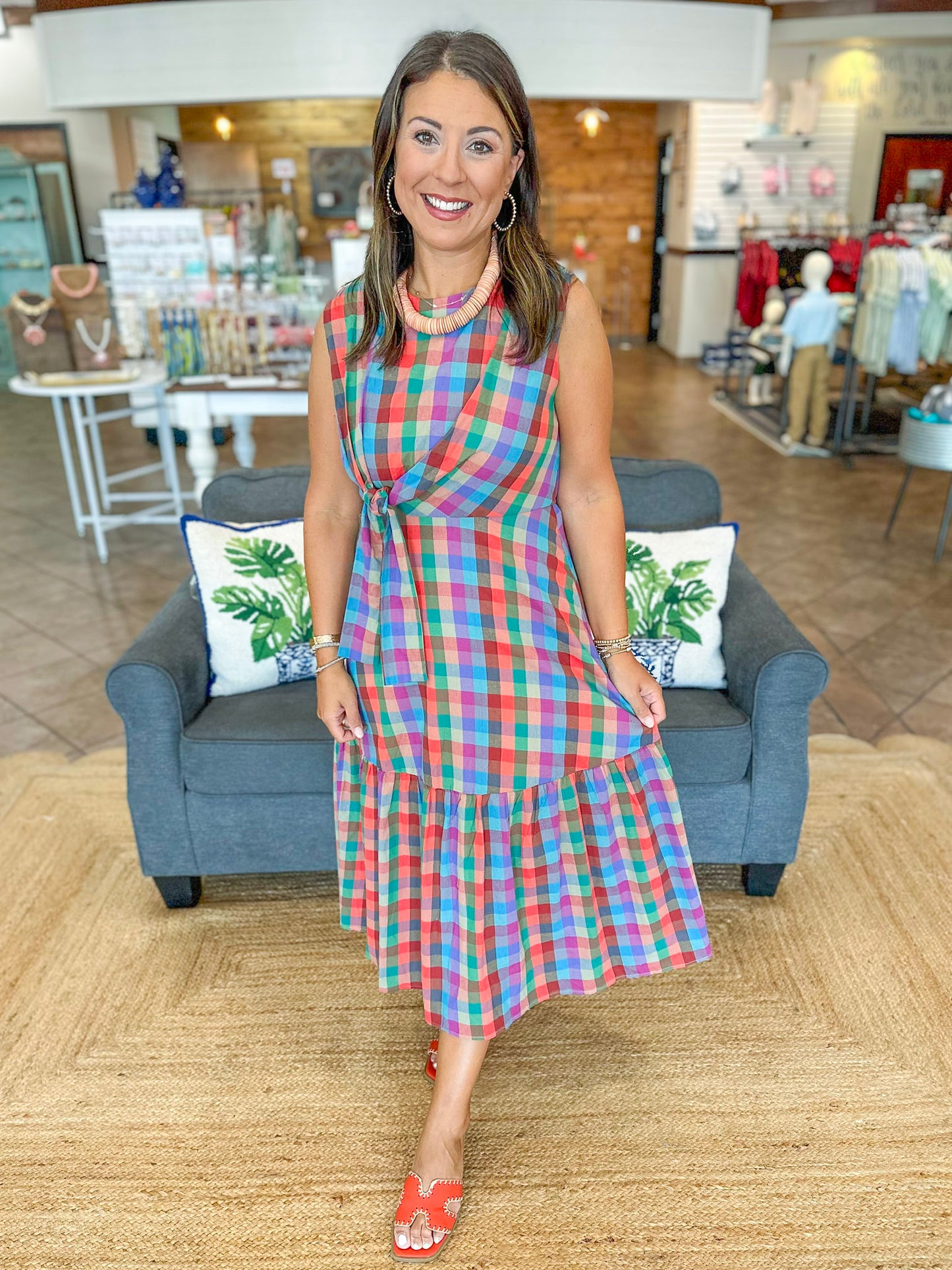 Plaid About You Midi Dress