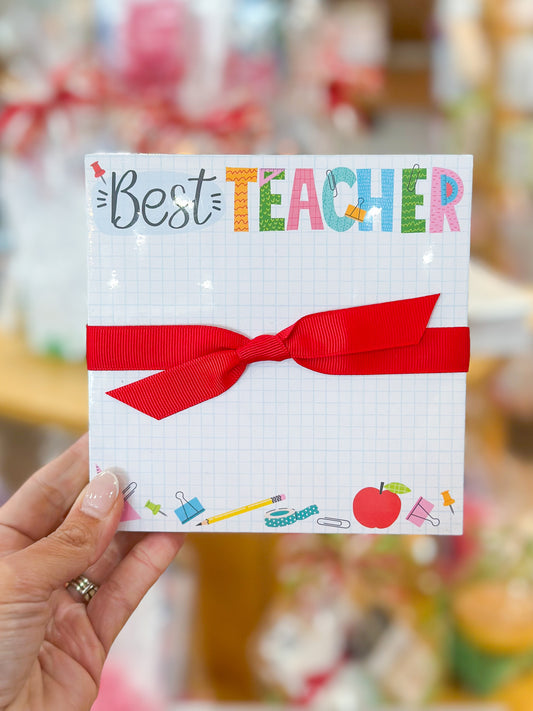 Handpainted Best Teacher Luxe Notepad