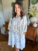 Blue Petal Mini Dress