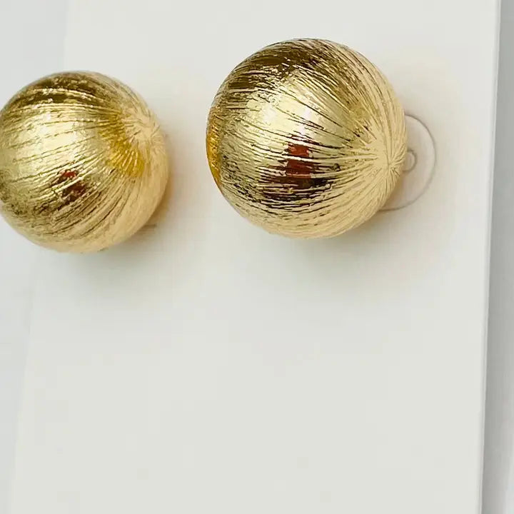 Brushed Gold Stud Earrings