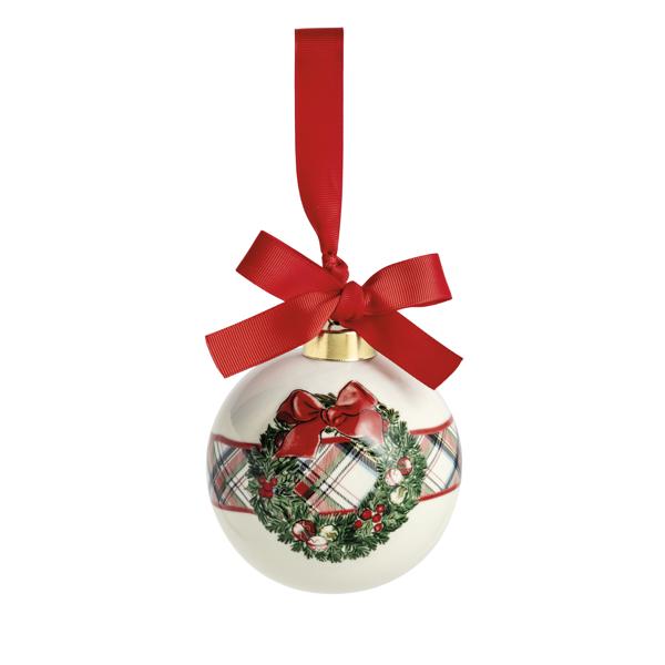 Wreath Tartan Ball Ornament