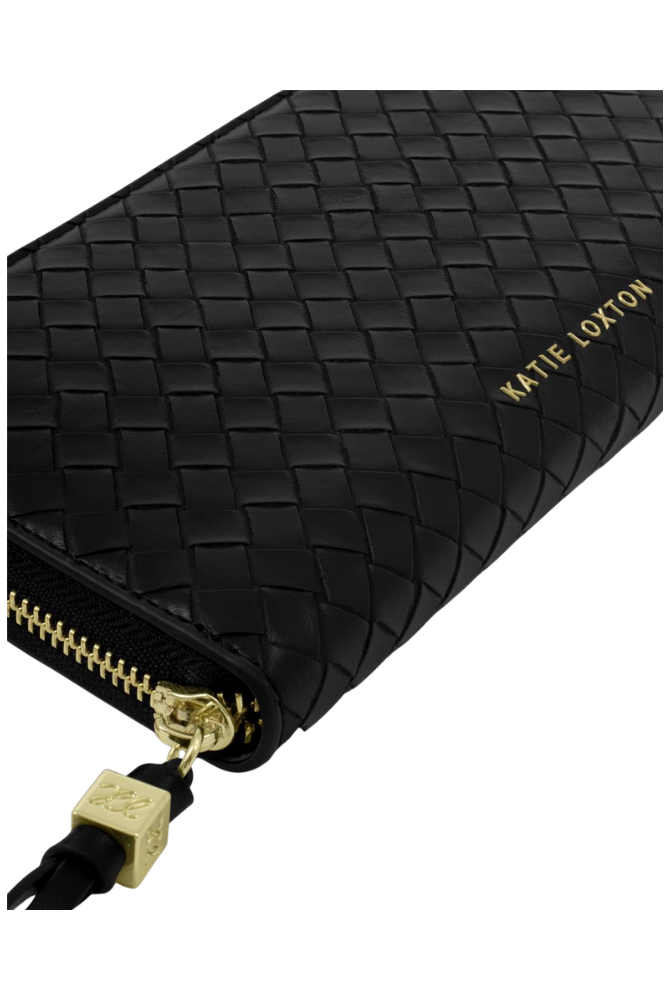 Katie Loxton | Nova Woven Texture Large Wallet in Black