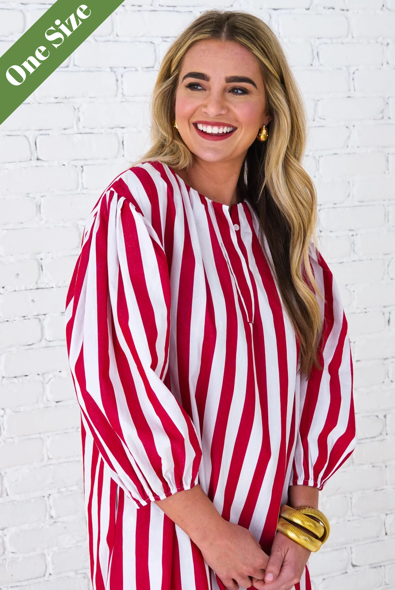 Caryn Lawn Cabana Dress in Red Stripe