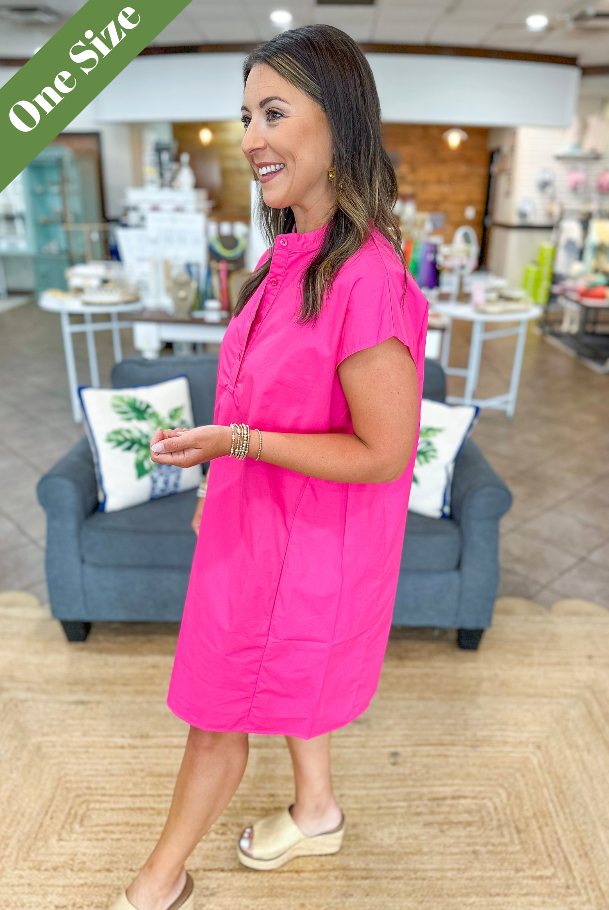 Caryn Lawn Seaside Dress in Pink