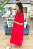 Caryn Lawn Millie Dress in Long Red