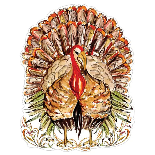 Handpainted Standing Turkey Brown Posh Die-Cut Placemat