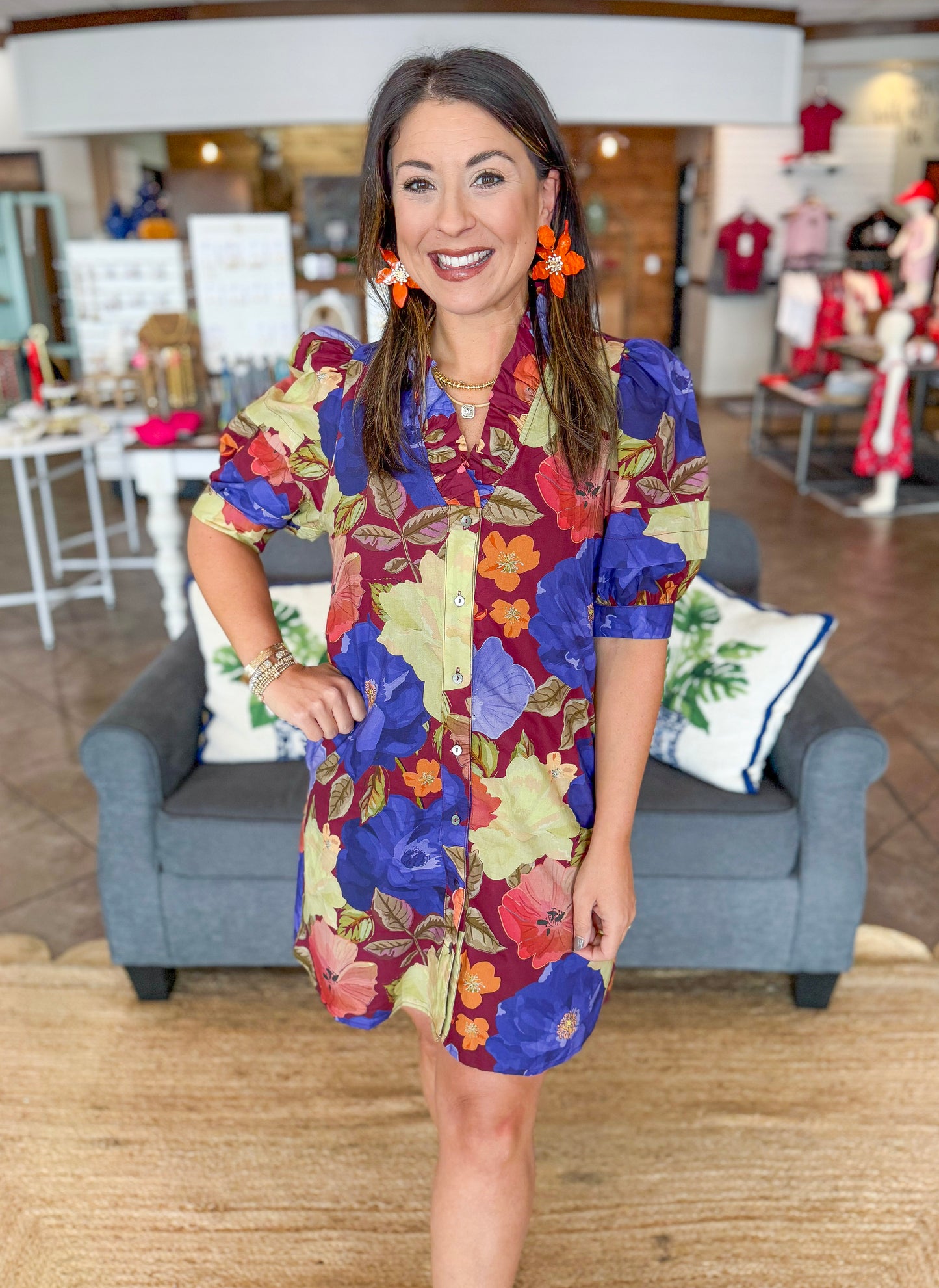 Moody Hues Floral Mini Dress