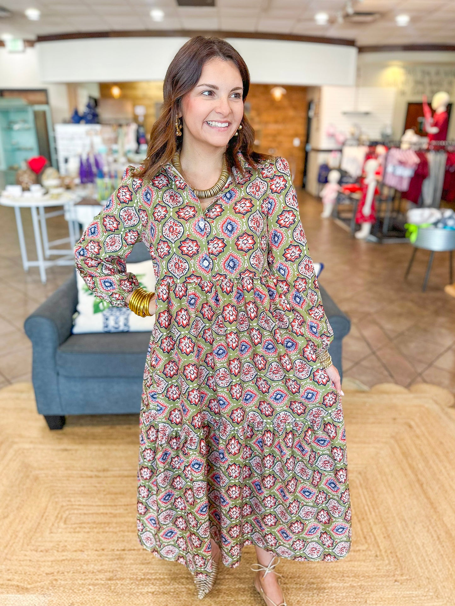 Whispers of Autumn Midi Dress