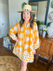 Sunshine Tienda | Gold Palm Geo with Gold Dot Lilly Dress