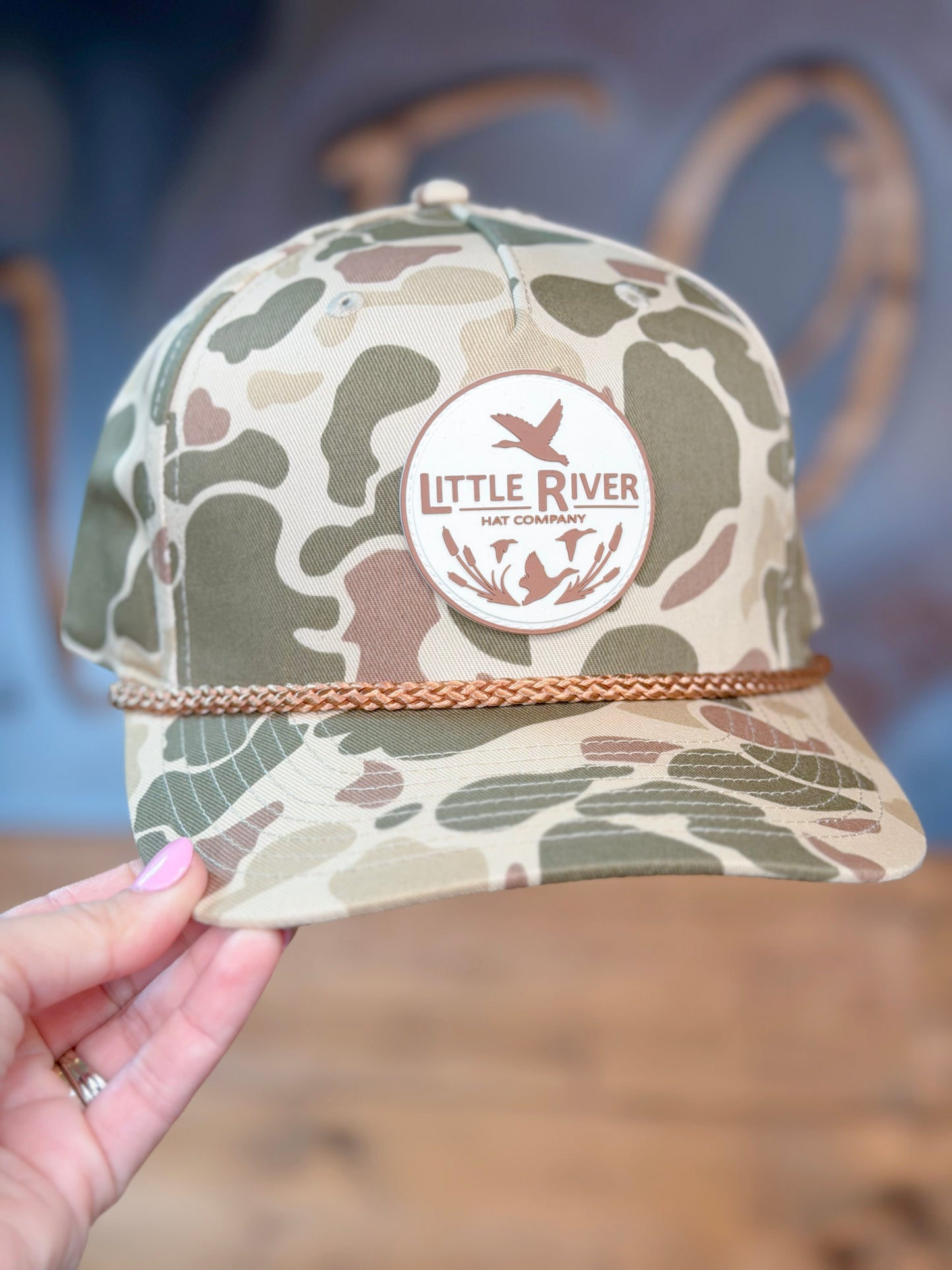 Little River Hat Co. Flying Ducks Rubber Patch Hat 258 in Harvest Duck Camo