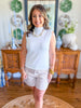 City Sleek Mock Neck Top in White