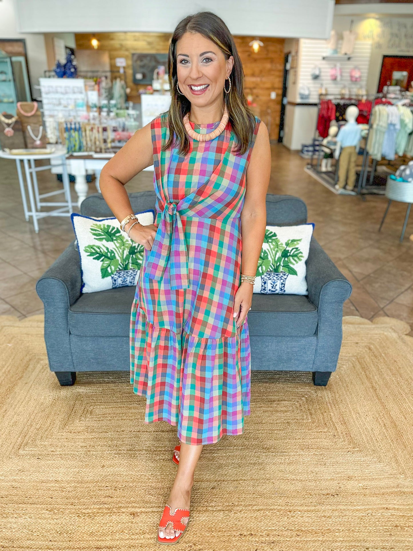 Plaid About You Midi Dress