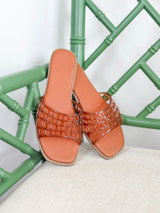 The Gemma Jelly Slide Sandal in Tan