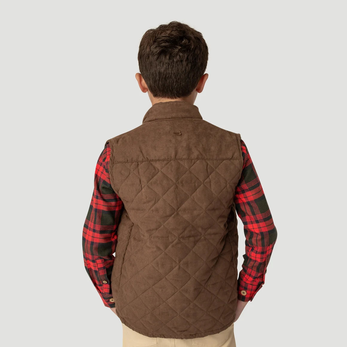 Southern Marsh | Youth Lawrence Quilted Vest in Stone Brown