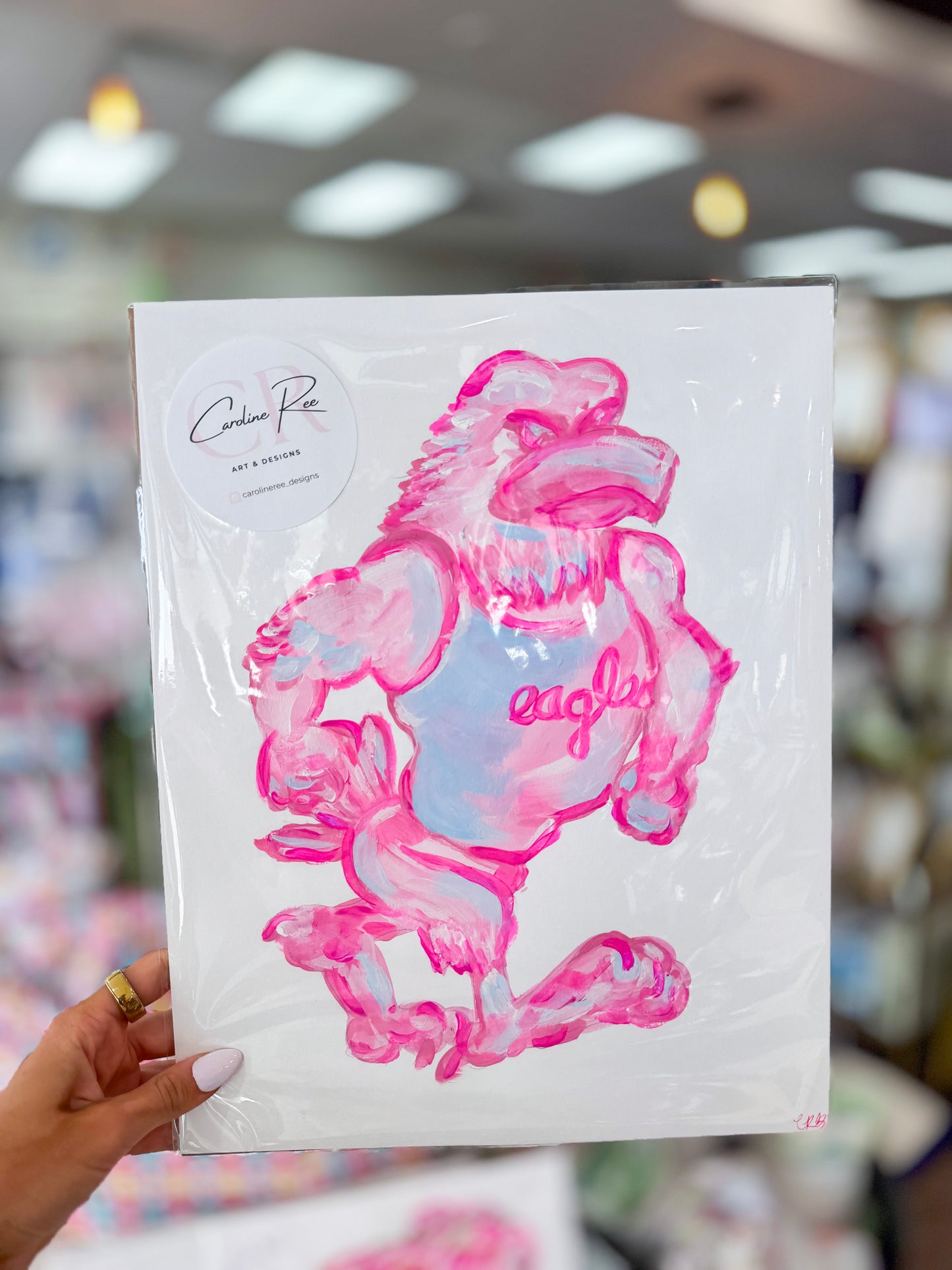 Caroline Barksdale Original Painting - Pink Multi Eagle