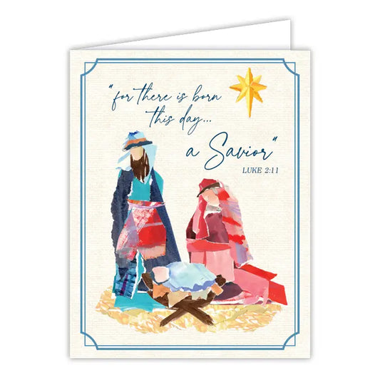 For There Is Born This Day A Savior Baby Jesus Greeting Card