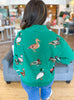 Queen of Sparkles Green Duck Mockneck Sweatshirt