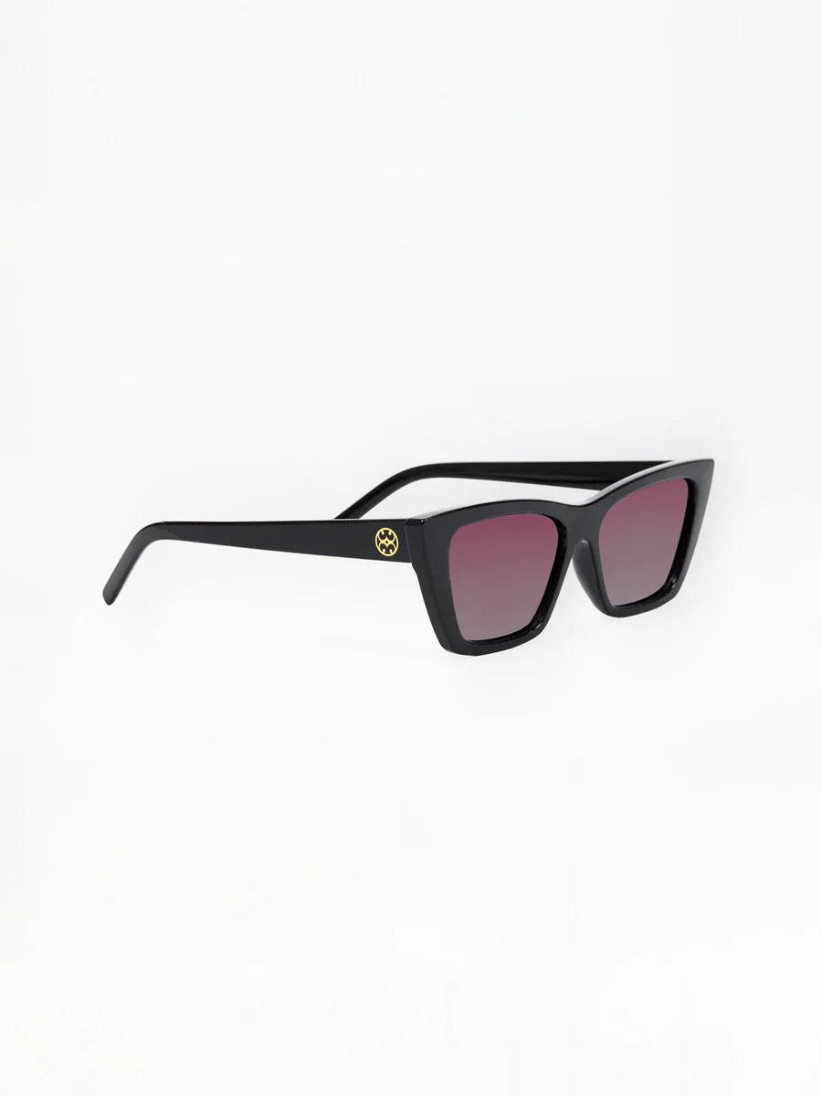 Mary Square | Emma Polarized Sunglasses in Black