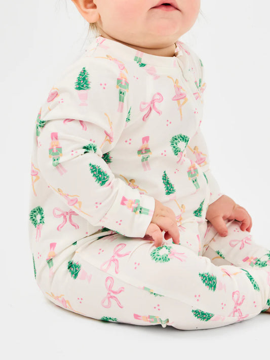 Mary Square Baby Pajama Onesie on Sugar Plum Dreams
