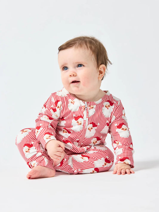 Mary Square Baby Pajama Onesie in Santa Baby Red