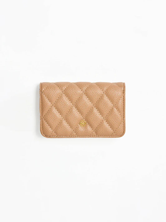 Essential Quilted Wallet | Camel