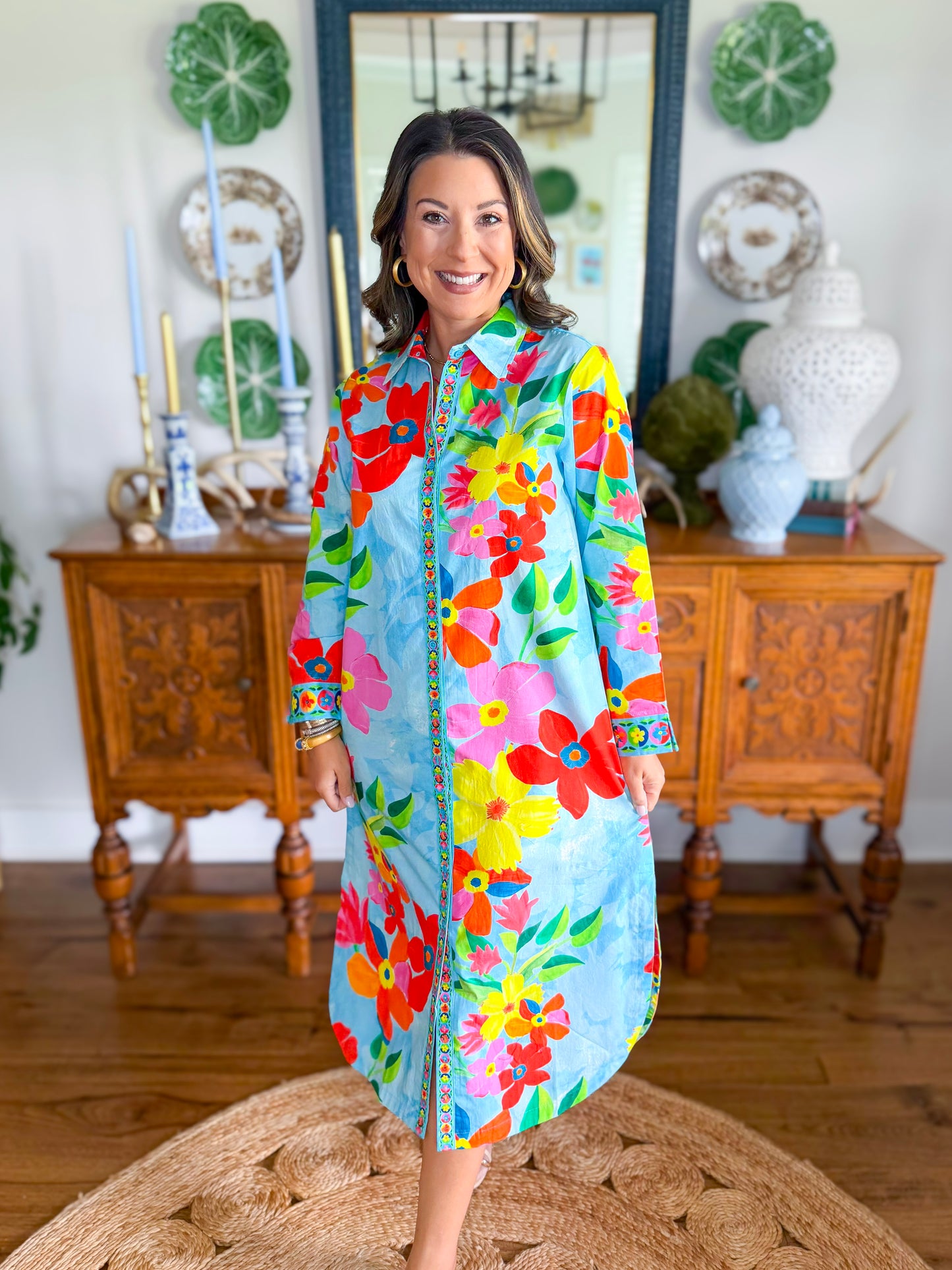 Liz Dress in Floral Sky
