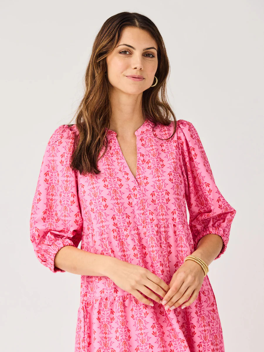 Mary Square | Cameron Dress in Heirloom Vine Pink