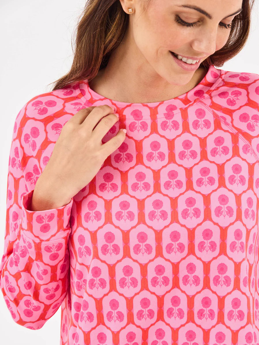 Mary Square | Annie Short Set Pajamas in Rosette Charm Pink