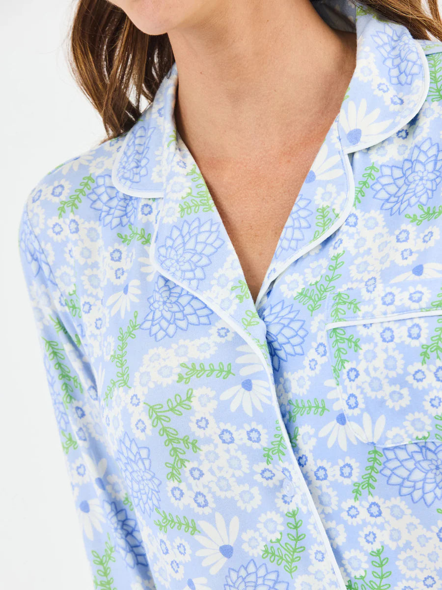 Mary Square | Charlotte Nightshirt in Daisy Chain Blue