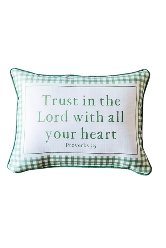 Little Birdie | Trust in the Lord Gingham Pillow