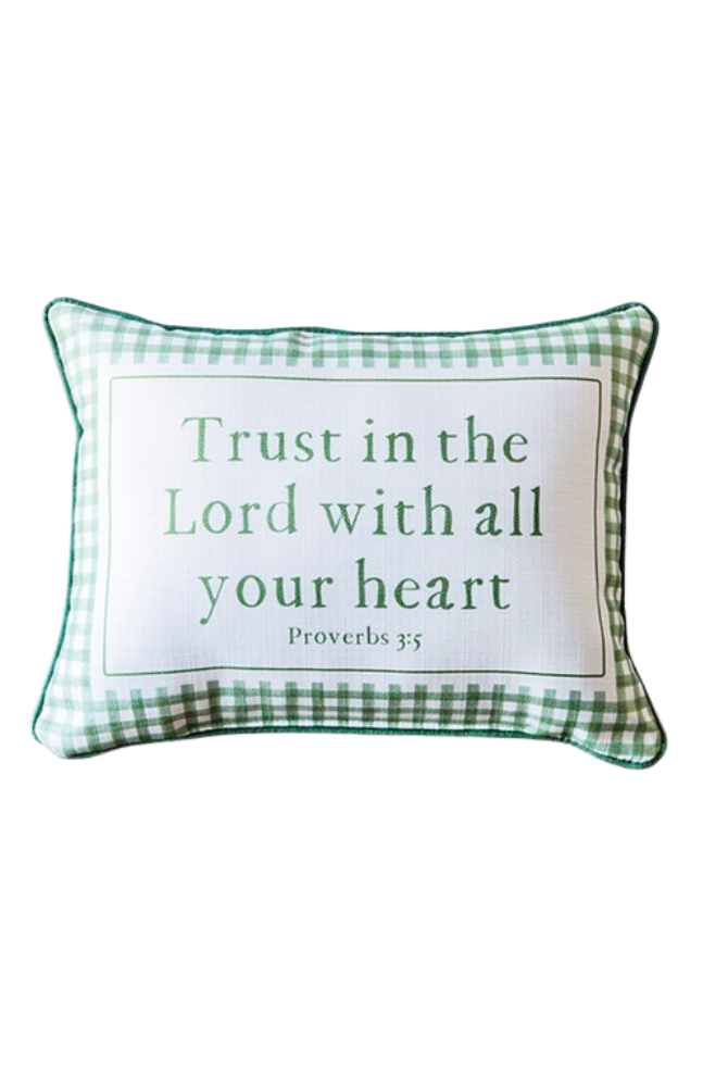 Little Birdie | Trust in the Lord Gingham Pillow