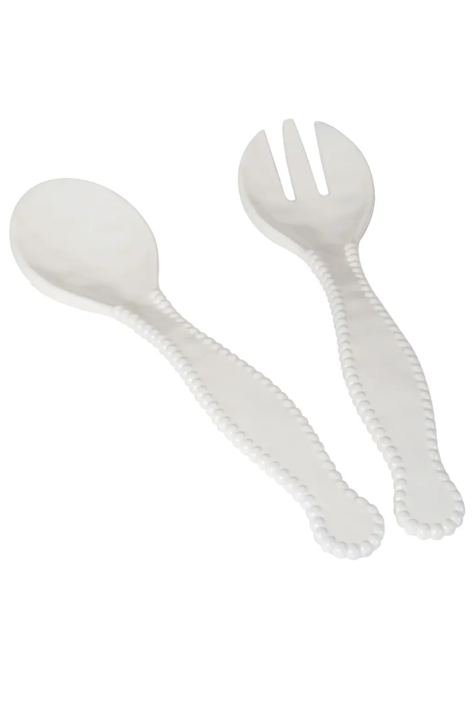 Perlette Cream Melamine 2 Piece Salad Servers