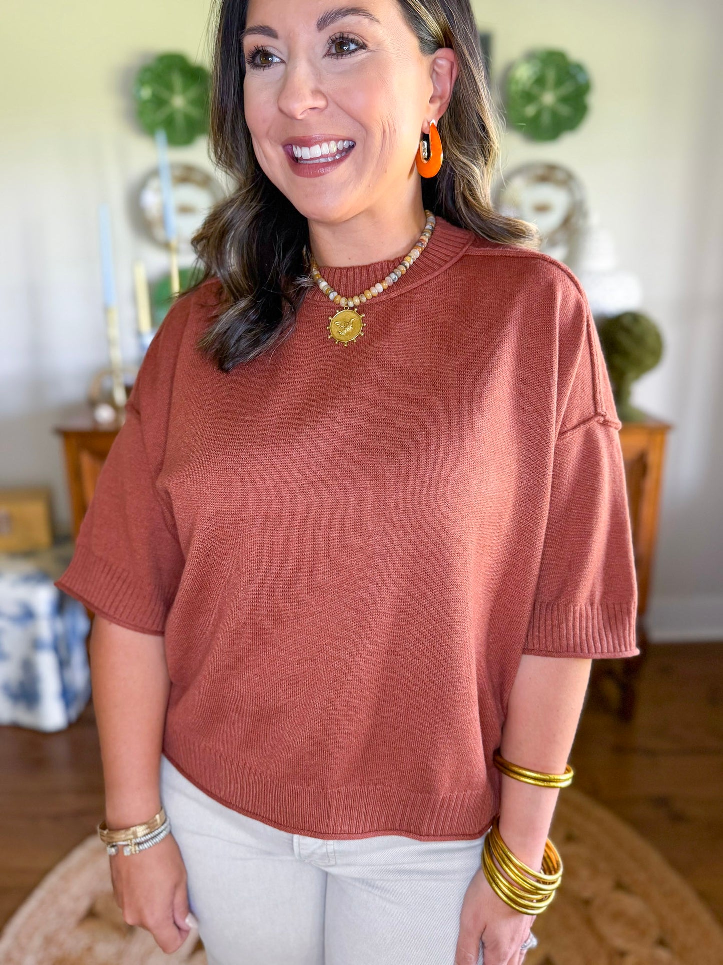 The Camille Knit Top in Camel