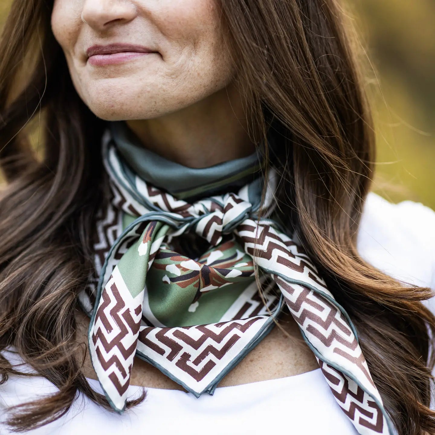 Austin Williams | Olive Pheasant Watch Silk Scarf