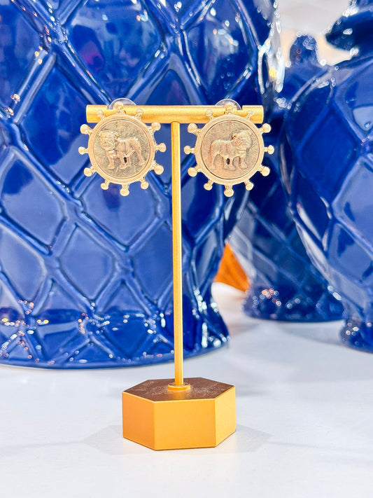 Bulldog Coin Earrings