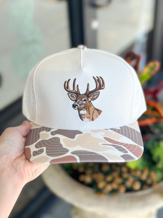 Deer Embroidered Camo Hat