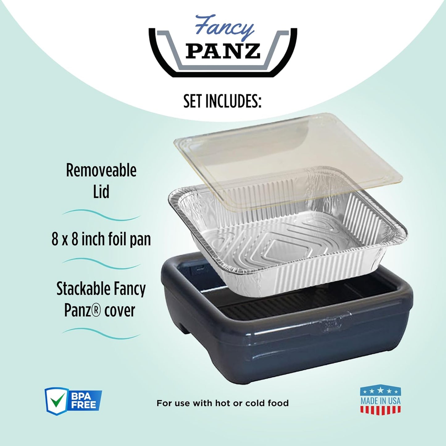 Fancy Panz 8x8 White Pan with Spoon