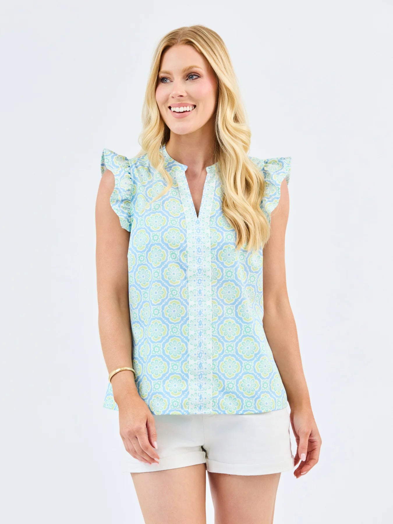 Mary Square | Kira Top in Mosaic Charm Blue